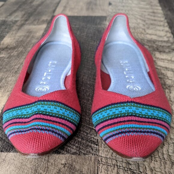 The Point II in Portobello | Regular & Wide Flats | Rothy Rothy’s The Point Flats Merino Wool Blaze Ribbon Stripe Shoes